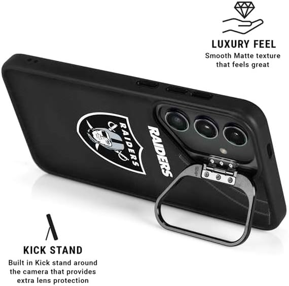 Skinit Kickstand Phone Case Compatible with Galaxy S25 - Officially Licensed NFL Las Vegas Raiders Team Jersey Design