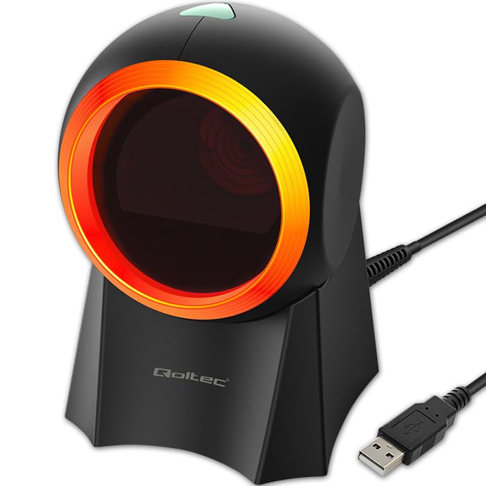 Qoltec 50857 Wired Desktop Barcode Scanner 1D | 2D