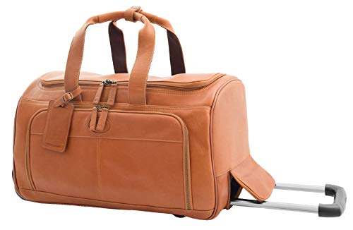 Sac de voyage à roulettes en cuir véritable fini le mal de dos