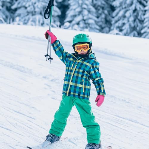Image of Geyoga 4 Pairs Kids Mittens Waterproof Ski Gloves Boys Girl Warm Snow Winter Mittens for Kids Toddler Outdoor Activities