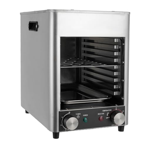 DYRABREST Commercial Electric Steak Grill with 9-Slot Adjustable Height, 1700W Rapid Heating & 1472°F High Temp, Stainless Steel Smokeless Countertop Grill for Steak, Seafood, Pizza