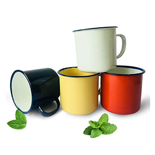 Water Cup Emaille Theekop Keramische Mok Outdoor Home Vintage Ontbijt Melk Koffiekopje Gift Mokken Tumbler (Capaciteit: 500ML, Kleur: Geel) - Image 4