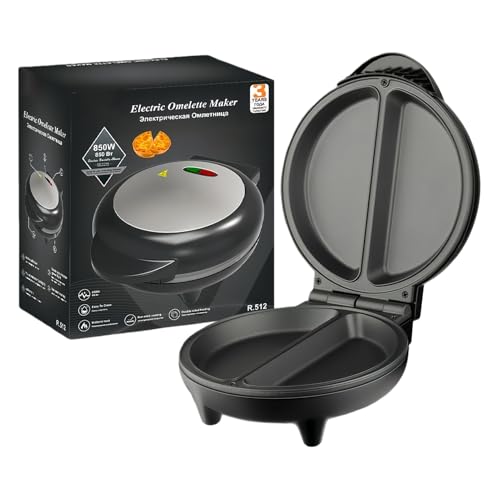 Zunetsutock Sartén Para El Desayuno, Acero Inoxidable Antiadherente 2 Compartimentos | Sartén Dividida Eléctrica | Para Tortilla Brunch Cocina Familia Casa Apartamento Restaurante Granja