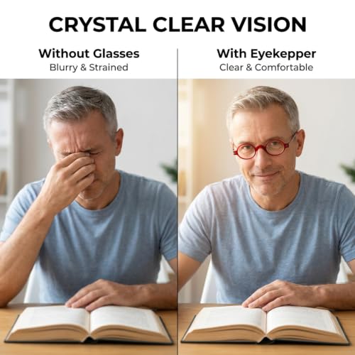 Image of Eyekepper Reading Glasses for Men, Large Round Readers Women Oval | Mens Womens Cheaters, Reader Eyeglasses, All-Day Comfort Spring Hinges, Scratch Resistant for Work /Crafts