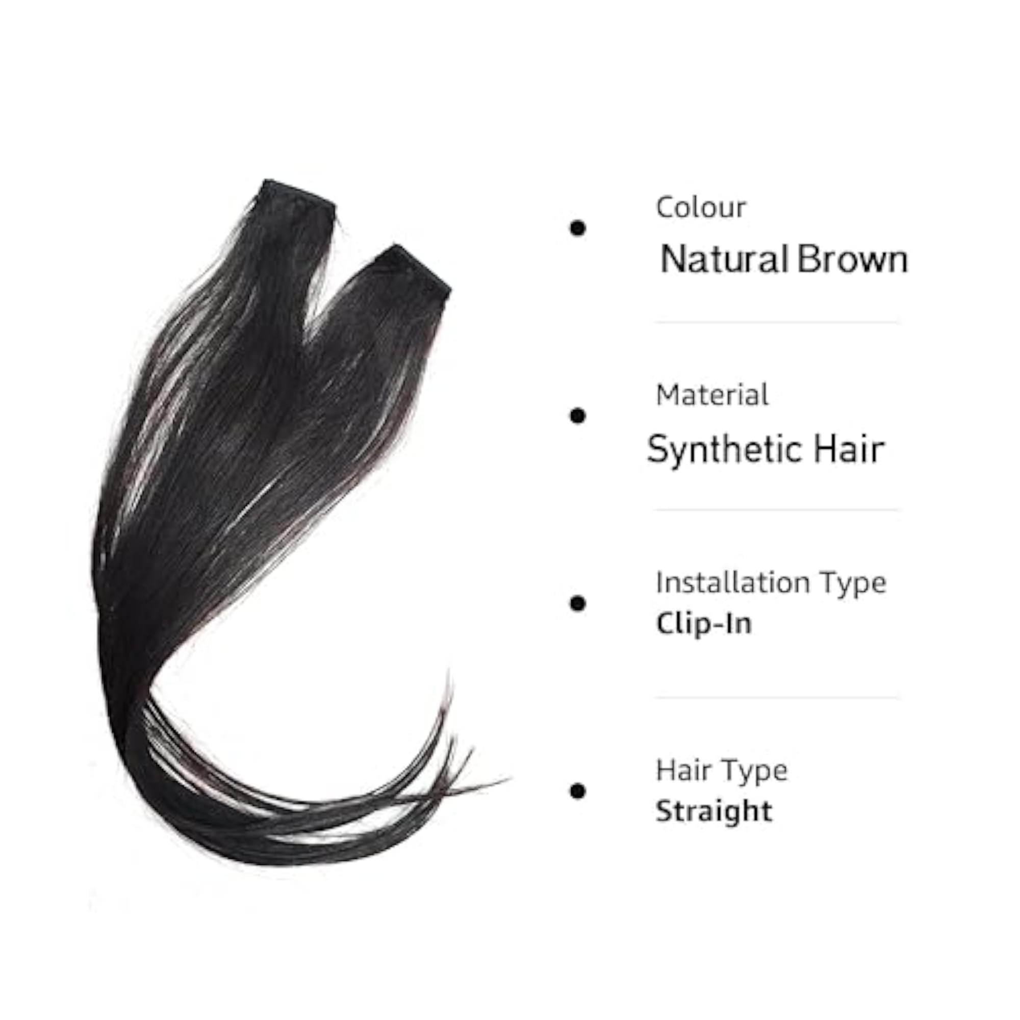 2 Pcs Single Clip Synthetic Hair Side Covers