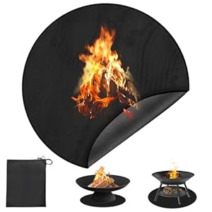 Gachiwar 38 Zoll Feuerfeste Unterlagezum,Rund Feuerfeste Unterlage,Grillmatte Bodenschutz,Feuerschutz Wasserschutz Ölschutz für Gras, Boden, BBQ, Deck, Rasen