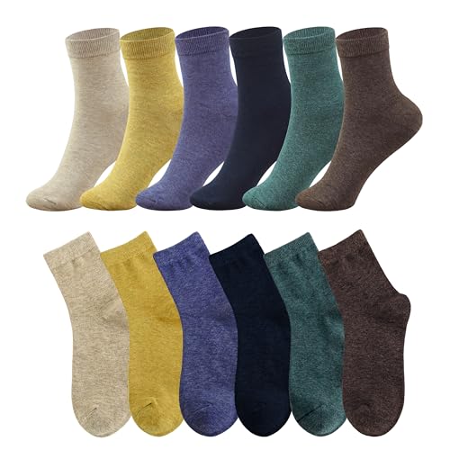 Image of MAGIARTE Womens Mini Crew Cotton Socks,6 Pairs