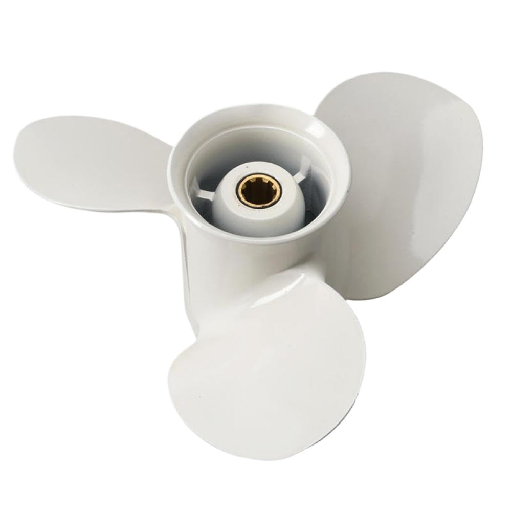 Hélice 63V-45945 9 1/4x9 compatible con motor fueraborda 9.9 F9.9 15HP F15C F15 F20 aluminio 8 dientes estriado derecha
