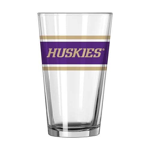 Image of Logo Brands NCAA 16 oz Pint Glass - Durable Glass With Bold Team Color- Chip-Resistant Rim Drinkware For Fans, Tailgates, Home Bars & Everyday Use