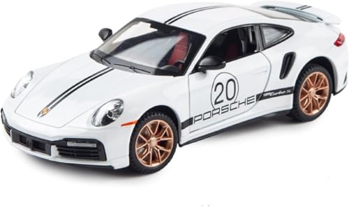 Image of Play Boy 1:32 Porsche 911 Model Diecast Metal Alloy Pullback Toy Vehicle with Openable Doors Light and Music Car for Kids (Multicolor)