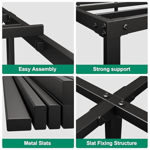 RRG Queen Size Metal Bed Frame, 18 Inch Heavy Duty, Underbed Storage — view 3