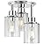Semi Flush Mount Ceiling Light, 3-Light Close to Ceiling Light Fixtures, Electroplating Chrome Finish with Clear Seeded Glass Shade Chandelier Lighting for Stairs Porch Hallway Entryway Kitchen