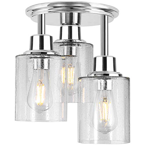 Semi Flush Mount Ceiling Light, 3-Light Close...