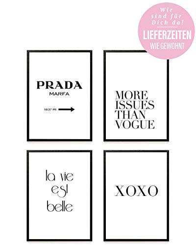 Heimlich Cuadros Decorativos - Decoración Colgante para Paredes de Sala, Dormitorios y Cocina - Arte Mural a Juego Hogar y Oficina - 4 x A4 (21x30cm) | Sin Marcos » Fashion «