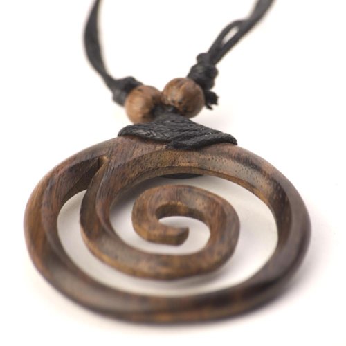 81stgeneration women's men's wood brown spiral round tr…