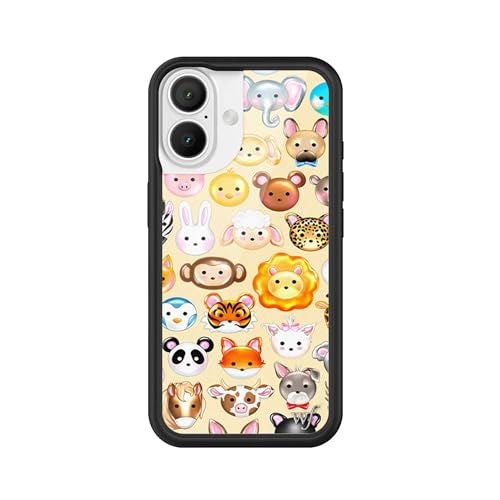 Image of Wildflower Cases - Compatible with iPhone 16 | Protective Black Bumper, 6.5ft Drop Test Certified, Women Owned Small Business | Yellow Blue White Zoo Aesthetic Trendy Cute | Animal Kingdom