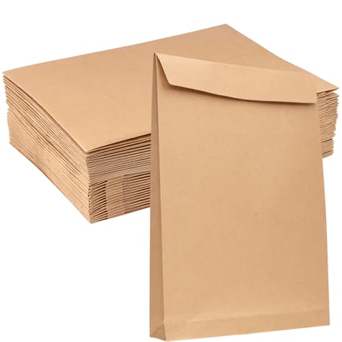 Grandes enveloppes extensibles A4 en papier kraft marron avec patte autocollante MOUYAT Lot de 30