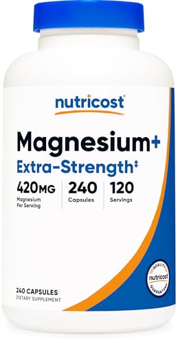Nutricost Magnesium+ Extra Strength 420mg 240 Capsules Gluten Free Vegan