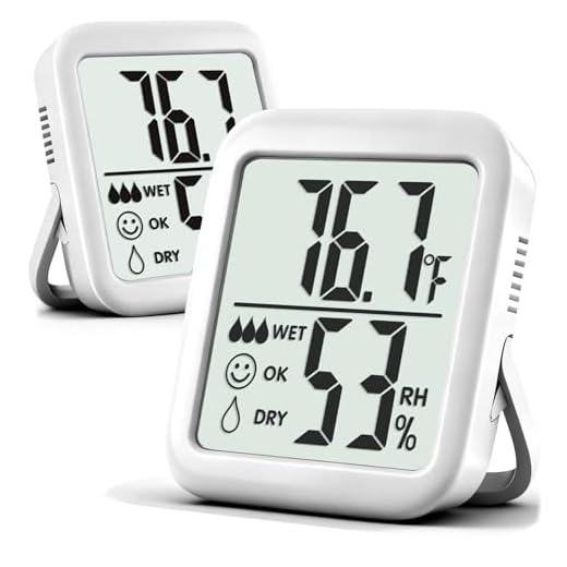 Humidity Gauge, 2 Pack Max Indoor Thermometer Hygrometer Humidity Meter Temperature and Humidity Monitor with Dual Sensors for Bed Room, Pet Reptile, Plant, Greenhouse, Basement, Humidor, Guitar