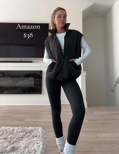 Xiaoxuemeng Puffer Vest Women Lightweight Zip Up Quilted Vest Padded Gilet Sleeveless Jacket with Pockets2