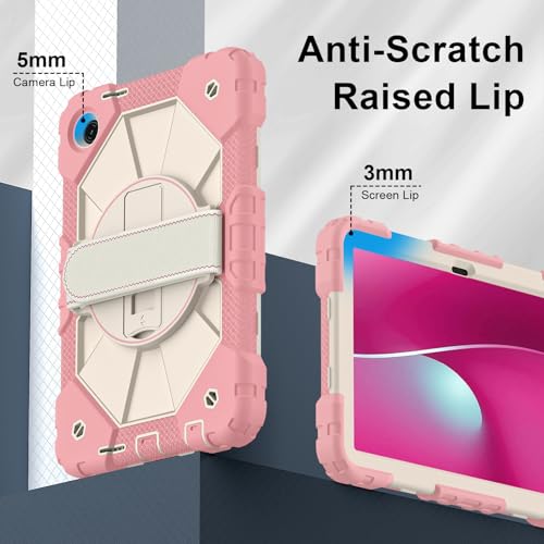 Coque Revvl Tab 2 2025 rotative antichoc silicone or rose