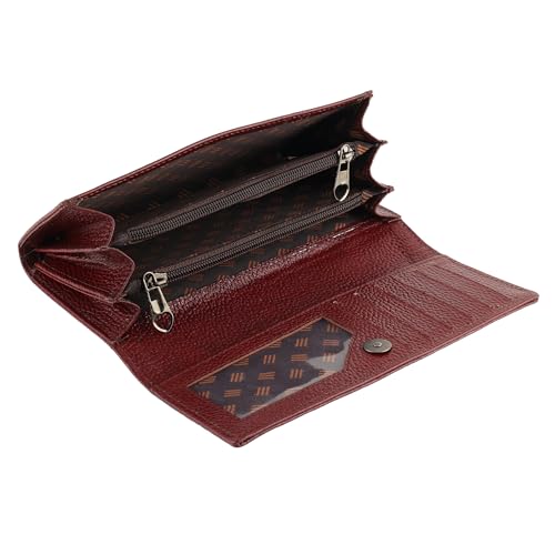 Image of Steve Jhonson Leather Wallet for Women - Mini Hand Purse with Card Holder - Women Stylish Clutch - Cute Mini Ladies Wallet for Daily Use - Fancy Ladies Purse with Slim Design (Maroon)