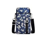 Mini Bolsa Transversal Feminina Compacta com 3 Zíperes Nylon Impermeável Alça Ajustável Porta Celular Carteira Pequena Leve para Viagem Passeio Dia a Dia