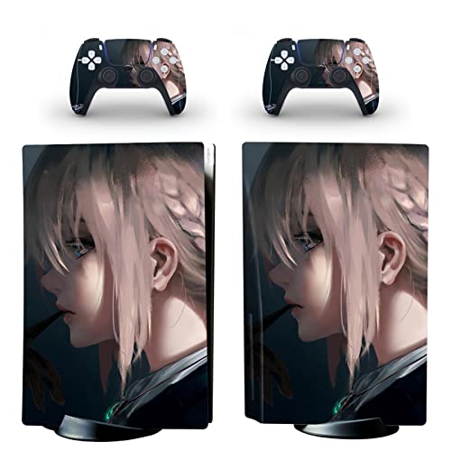 �ی� For PS5 Skin Disc Edition Anime Console And Controller Vinyl Cover Skins Wraps For PS5 Disc Version 36408 �C�A�Ȃ��A�c�����Ȃ�