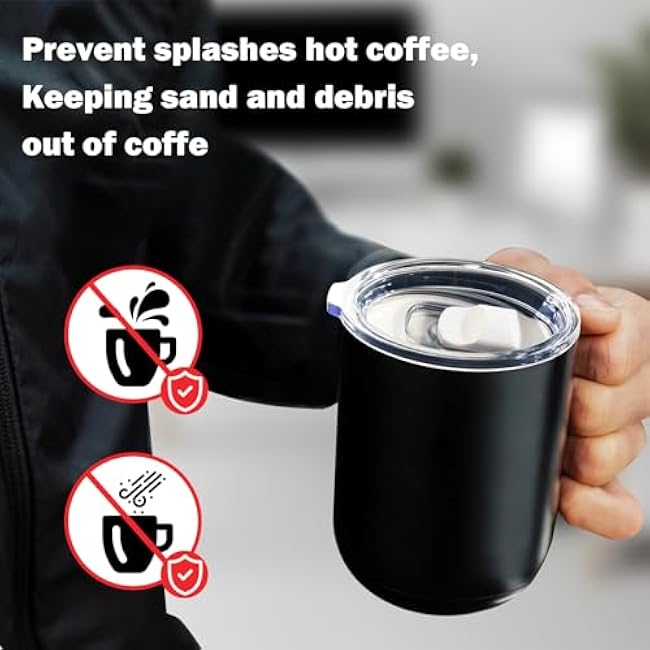 2 Pack Magnetic Slider Replacement Lid Compatible with Ember First and Second Generation Mugs 14 oz, Splash-Proof, BPA Free