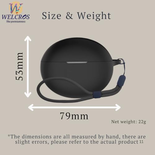 Image of WELCROS Soft Silicone Protective Case Cover for OnePlus Buds 4 (Lanyard Black)