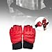 MMA Gloves Sparring Martial Arts Bag Gloves Open Palms Portable Kickboxing Gloves Fight Training Mitts for Sparring Taekwondo, Red XL
