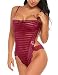 Avidlove Womens' s Sexy Open Back Lingerie Teddy One Piece Lace Babydoll Bodysuit Wine Red Medium