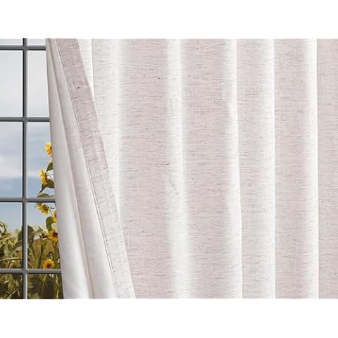Limecasa Linen Tab Top Curtain Set Cover