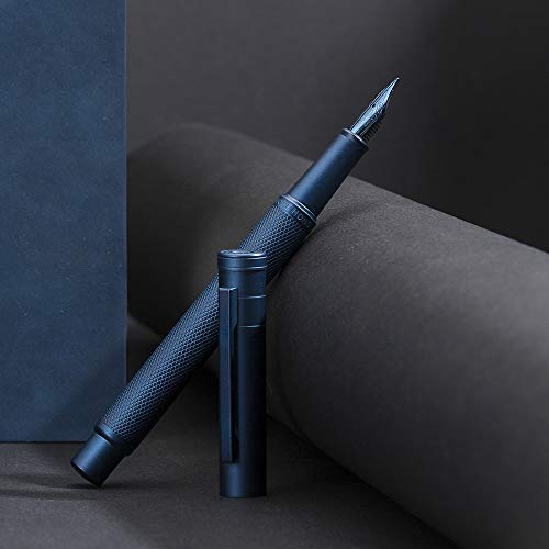 Hongdian Dark Blue Forest Fountain Pen Extra Fine Nib 0.38Mm Beautiful Tree Texture Excellent Metal Writing Pen #TOP5