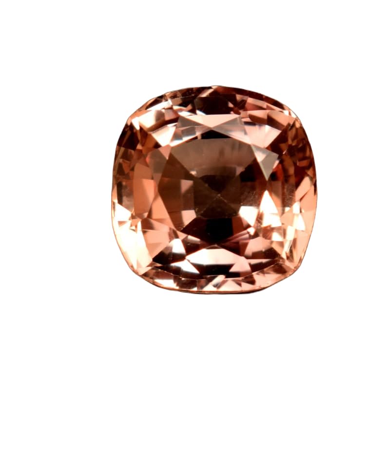 Saphir Padparadscha naturel 9x9x6mm gemme forme coussin à facettes