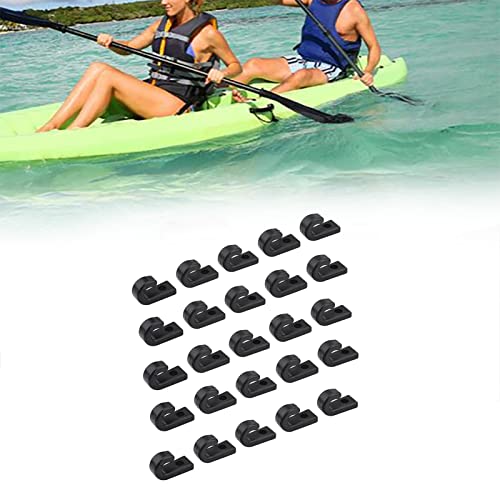 Caiaque Bungee Hooksk Acessórios Black Nylon 25Pcs J Hooks Black Nylon Amarração Ganchos Fork Bungee