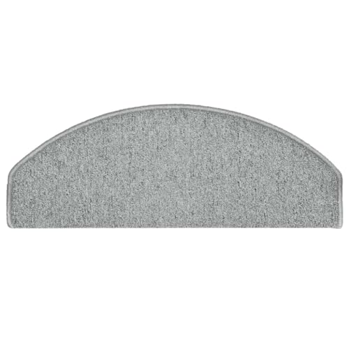 Tapis d'escalier gris clair lot de 30 marches en polypropylène 65x24x4 cm antidérapant autocollant
