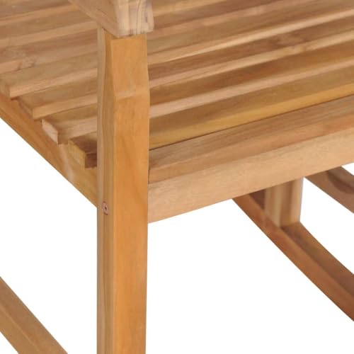 Vidaxl Chaise à bascule avec coussin Bois de teck - vue 7