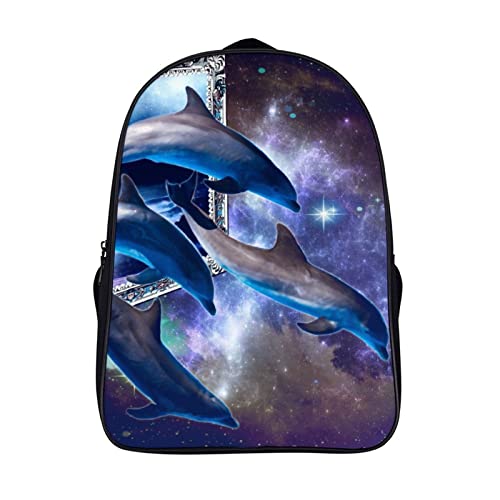Sac à dos d'école dauphin au design 3D cool et grand compartiment de rangement