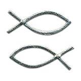 Wachsmotiv Christen Fisch Silber 2 Stück 40x15mm