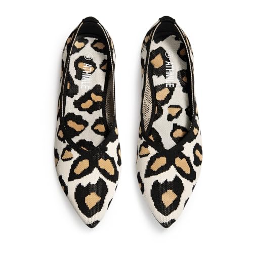 Pointed Toe Flats for Women - ATHMILE Knit Office Shoes