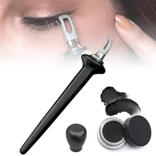 Arcbelle Eyeliner-Set, vielseitiges Make-up-Auftragswerkzeug, wasserfestes und wischfestes Eyeliner-Set, Silikon-Eyeliner-Werkzeug mit schwarzer und brauner Creme (Black Brush-With Black)