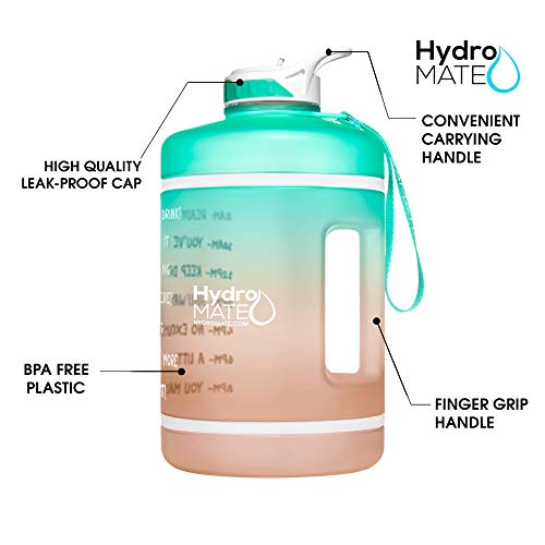 image for NatureWorks HydroMATE Gallon Water Bottle with Time Markers Reusable L