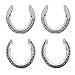 MUNEFE 4pcs Horseshoe, Aluminum Alloy Horseshoes, Metal Front Back Horseshoe Set for Racecourse Farm Riding Horse Accessory (Type 5(8.3 X 8.3 X 3.5in))