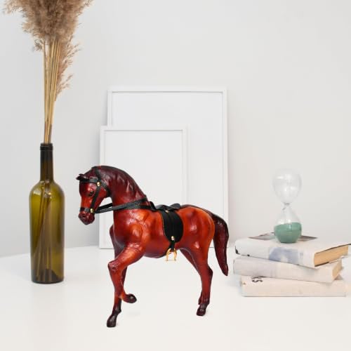 Image of Celtic Handcrafted Leather Horse Showpiece - Elegant Walking Horse Figurine for Home and Office Decor | Exquisite Animal Sculpture Gift Item