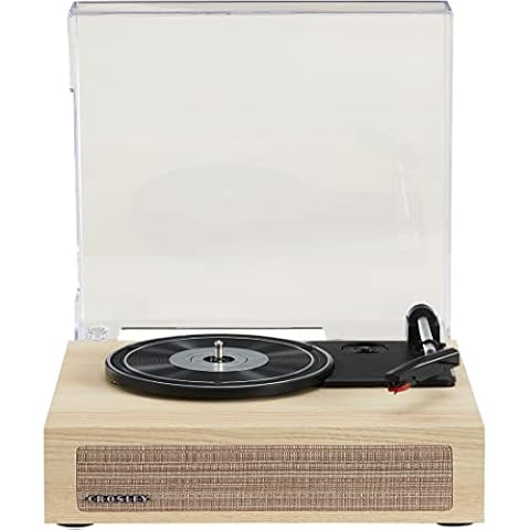 Crosley CR6042A-NA Scout 3-Speed Bluetooth Turntable with Built-in Speakers, Natural Cover