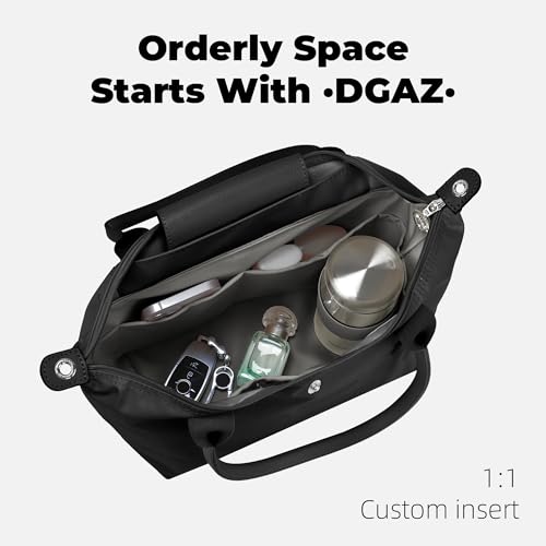 DGAZ Organiseur de sac à main pour Le Pliage Energy série Energy, soie et papier Dupont, avec poche zippée et porte-bouteille, insert de sac léger (Gris Mouette, Energy XS) – vue 8