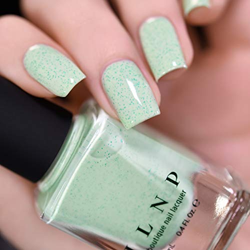 Image of ILNP Dew Drop - Pastel Mint Speckled Nail Polish, Chip Resistant, 7-Free, Non-Toxic, Vegan, Cruelty Free, 12ml