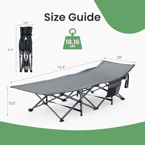 image for OLIXIS Folding Camping Cot, Rollaway Bed, Portable Camping Bed for Ind
