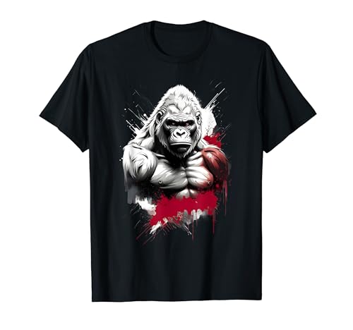 Weißer Silberrücken Gorilla Color Splash Design T-Shirt